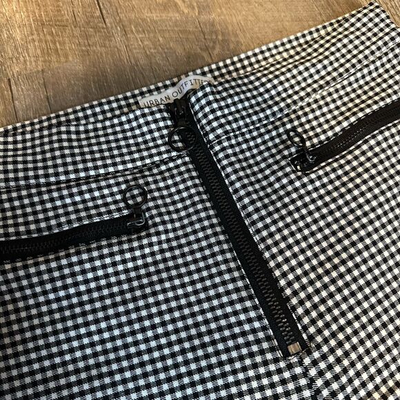 Urban Outfitters Susie High-Waisted Zip-Front Gingham‎ Pants Size 6 - Picture 2 of 6